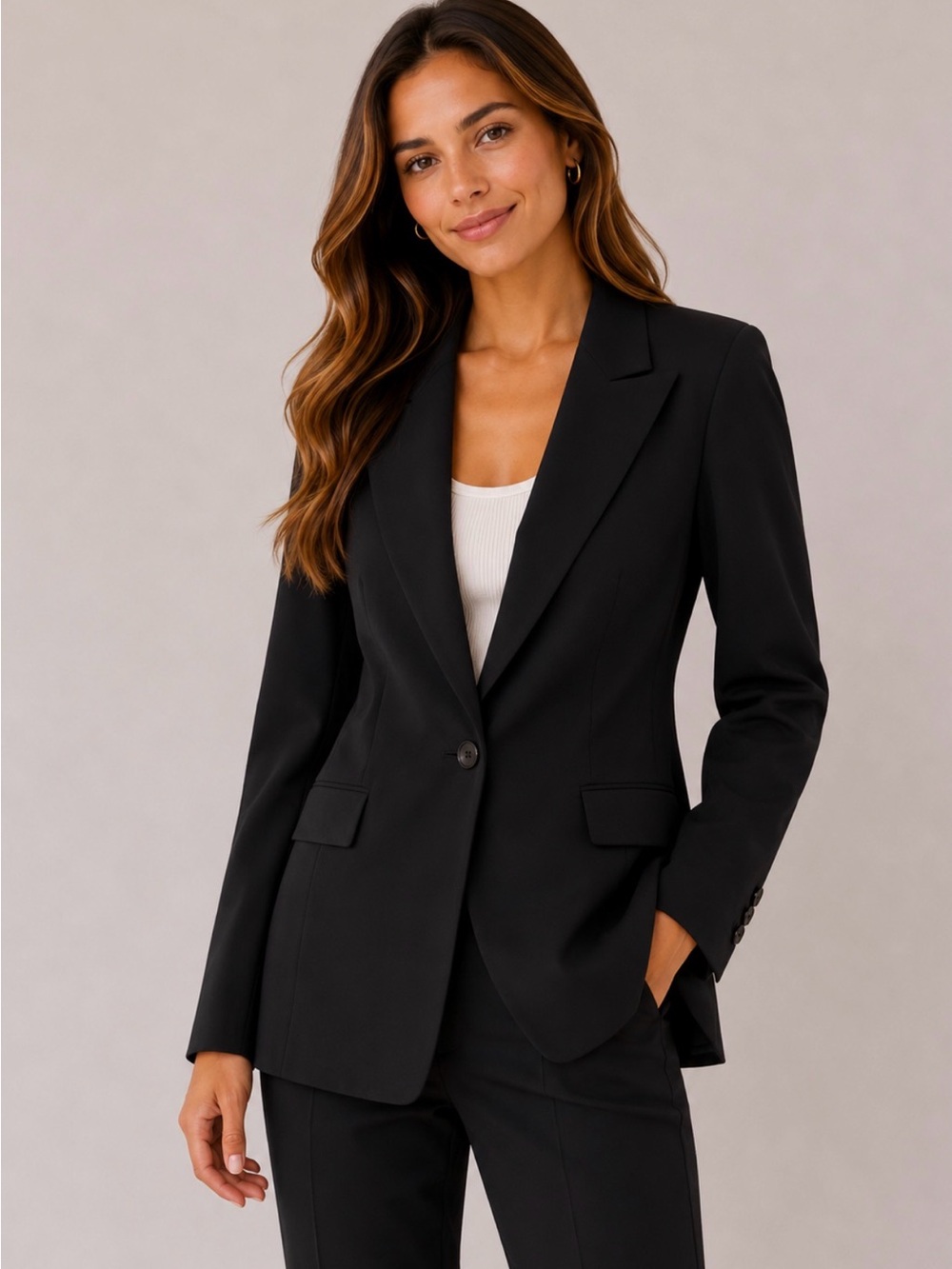 Escada Black Single-Button Tailored Blazer